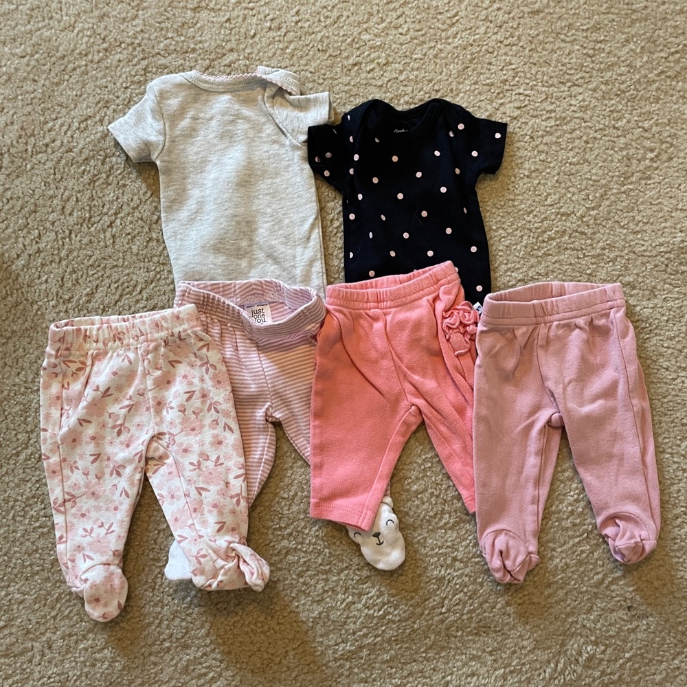 Assorted premie onsies and pants